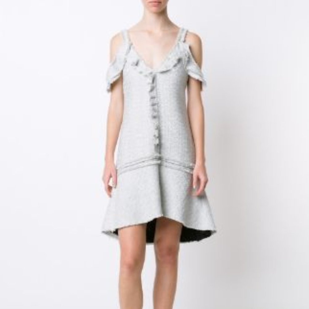 Proenza Schouler Tweed Off The Shoulder Dress - Picture 1 of 10